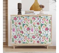 VaryPaper Self Adhesive Pink Floral Butterfly Wallpaper 44.5cmx200cm White Sticky Back Plastic Thick Lining Paper for Wall Girls Wallpaper for Bedroom Living Room Cupboard Furniture Vinyl Wrap