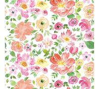 VaryPaper Self Adhesive Pink Floral Wallpaper 44.5cmx200cm Flower Print Lining Paper for Wall Sticky Back Plastic Furniture Wrap Stick on Wallpaper for Girl Bedroom Living Room Botanical Wall Art