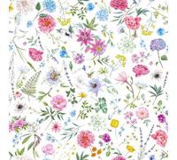 VaryPaper Self Adhesive Pink Floral Wallpaper 44.5cmx800cm White Sticky Back Plastic Lining Paper for Wall Furniture Wrap Flower Stick on Wallpaper for Girl Bedroom Living Room Cupboard Vinyl Wrap
