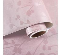 VaryPaper Self Adhesive Pink Wallpaper Leaf Patterned Contact Paper 40cmx200cm Sticky Back Plastic Vinyl Wrap for Furniture Pink Lining Paper for Wall Stick on Wallpaper for Girl Bedroom Living Room