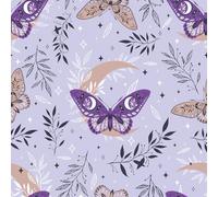 VaryPaper Self Adhesive Purple Butterfly Wallpaper 44.5cmx200cm Leaf Patterned Sticky Back Plastic Sticky Vinyl Wrap for Furniture Lilac Wallpaper for Living Room Bedroom Cupboard Adhesive Shelf Liner