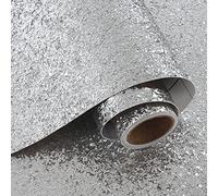 VaryPaper Silver Chunky Glitter Wallpaper Peel and Stick Sequin Sparkle Wallpaper 40cmx200cm Glitter Contact Paper Vinyl Cabinet Cover Art Deco Wall Paper for Living Room Bedroom Gift Wrapping