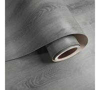 VaryPaper Wood Effect Vinyl Self Adhesive Wallpaper 40cmx800cm Grey Wood Effect Sticky Back Plastic Vinyl Wrap for Furniture Thick Lining Paper for Cabinets Kitchen Worktop Covering Stairs