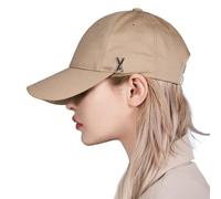 VARZAR【Official Store Stud Logo Over fit Ball Cap / 4colors Unisex Small face Effect UV Protection hat Fashion hat, Beige, 7/ 7 1/2