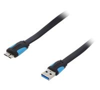 VAS-A12-B100 Cable OTGUSB 3.0 Flat USB A Male Micro USB B Male 1m VENTIO