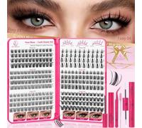 Vasa Muse Eyelash Clusters Set, 432 Pieces, Wispy Natural & Manga Spiky Lash Cluster, Invisible Band, 8-16mm, D Curl Eyelash Extension Set, Wide Span with Binding and Seal, for