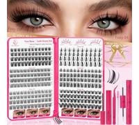 Vasa Muse Eyelash Clusters Set, 432 Pieces, Wispy Natural & Manga Spiky Lash Cluster, Invisible Band, 8-16mm, D Curl Eyelash Extension Set, Wide Span with Binding and Seal, for