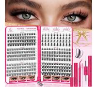 Vasa Muse Eyelash Clusters Set, 432 Pieces, Wispy Natural & Manga Spiky Lash Cluster, Invisible Band, 8-16mm, D Curl Eyelash Extension Set, Wide Span with Binding and Seal, for