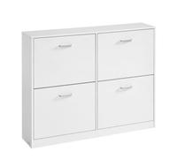 Vasagle 2 Door Shoe Cabinet With Adjustable Divider, Shoe Storage For Entryway, Holds 12 Pairs, Narrow, White