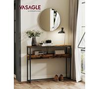 Vasagle 2-Tier Entryway Table, Narrow Console Table, Semi-Open Compartments, 24 X 100 X 80 Cm, For Hallway, Living Room
