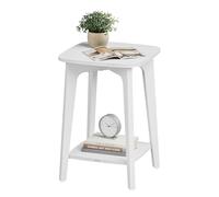 VASAGLE 2-Tier Small Square Side Table with Tapered Legs | End Table, Nightstand with Curved Transitions, for Living Room, Bedroom, Cloud White, MAEZO Collection LET236W01