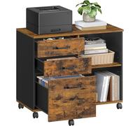 VASAGLE 3 Drawer File Cabinet Mobile File Cabinet Lateral Open Compartments for