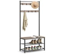 VASAGLE 3 in 1 Coat Stand with Shoe Rack