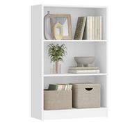 VASAGLE 3-Tier Bookcase, Open Storage Shelf, 60 x 24 x 93 cm | Shelving Unit, for Living Room, Home Office, Bedroom, Cloud White, CUSTOS Collection LBC105T14