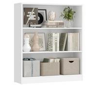 VASAGLE 3-Tier Bookcase, Open Storage Shelf, 80 x 24 x 93 cm | Shelving Unit, for Living Room, Home Office, Bedroom, Cloud White, CUSTOS Collection LBC106T14