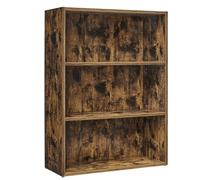 VASAGLE 3-Tier Bookcase with Adjustable Shelves, Kid’s Bookshelf and Storage Unit for Study Home Office, 60 x 24 x 81.2 cm, Rustic Brown CUSTOS Collection LBC163X01