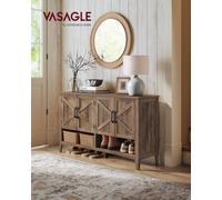 Vasagle 3-Tier Shoe Storage Organiser, Traditional American Style, Honey Brown