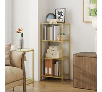 Vasagle 4-Tier Glass Shelf, Bookshelf, Storage Rack, Tempered Glass, Easy Assembly
