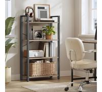 VASAGLE 4-Tier Industrial Bookcase Storage Shelving Unit Study Office in Fawn VASAGLE Fawn