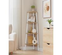 VASAGLE 4-Tier Industrial Corner Ladder Shelf Plant Stand Bookcase in Natural VASAGLE Natural