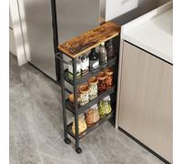 Vasagle 4-Tier Slim Rolling Cart, Storage Cart, Narrow Cart With Handle, For Kitchen, Dining Room
