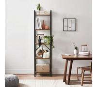 Vasagle 5 Tier Bookcase Storage Unit For Office, Living Room, Bedroom, 30 X 39.5 X 154 Cm, Industrial Style