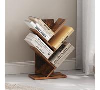 Vasagle 5-Tier Bookshelf, Space-Saving Tree-Shaped Corner Shelf, For Bedroom, Living Room, Study, Rustic Brown