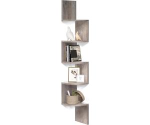 VASAGLE 5-Tier Corner Shelf, Display Floating Shelf in Living Room, Study, Kitc