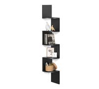 VASAGLE 5-Tier Corner Shelf, Display Floating Shelf in Living Room, Study, Kitchen, Bedroom, for Plants, CDs, Decorations, Modern, Ink Black LBC072B01