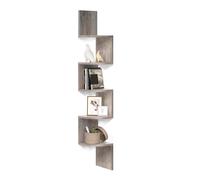 VASAGLE 5-Tier Corner Shelf, Display Floating Shelf in Living Room, Study, Kitchen, Bedroom, for Plants, CDs, Decorations, Modern, Heather Greige