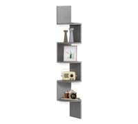 VASAGLE 5-Tier Corner Shelf, Display Floating Shelf in Living Room, Study, Kitchen, Bedroom, for Plants, CDs, Decorations, Modern, Dove Grey LBC072G49