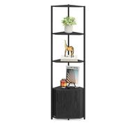 VASAGLE 5-Tier Corner Shelf with Storage | Corner Storage Stand, for Living Room, Bedroom, Kitchen, Bathroom, Ebony Black and Ink Black, BARNET Collection LBC580B01