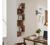 VASAGLE 5 Tier Corner Wall Shelf for Display & Decoration in Brown VASAGLE Brown