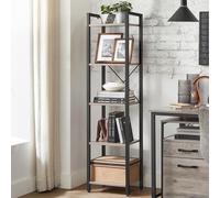 VASAGLE 5-Tier Industrial Bookcase Shelving Unit Office Study Storage in Fawn VASAGLE Fawn