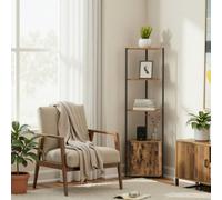 Vasagle 5-Tier Storage Shelf, Corner Shelf With Cabinet, For Living Room, Bedroom, Kitchen, Bathroom, Rustic Brown