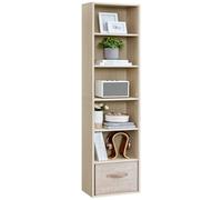 VASAGLE 6-Tier Bookcase, Open Storage Shelf, 40 x 24 x 178.5 cm | Shelving Unit, for Living Room, Home Office, Bedroom, Natural, CUSTOS Collection LBC167L01