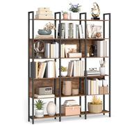 VASAGLE 6-Tier Bookcase, Tall Shelving Unit, 128 x 24 x 187.1 cm | Free Standing Storage Organiser, Steel, Particleboard, MDF, Rustic Brown and Matte Black, BARNET Collection LLS151K01