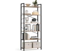 VASAGLE 6-Tier Bookshelf Bookcase Shelving Unit 30x40x187.5cm Natural Beige
