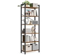 Vasagle 6-Tier Bookshelf, Bookcase, Shelving Unit, For Office, Study, Living Room, Bedroom, 30 X 66 X 186 Cm, Industrial, Rustic