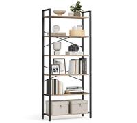 Vasagle 6-Tier Bookshelf, Bookcase, Shelving Unit, For Office, Study, Living Room, Bedroom, 30 X 80 X 186 Cm, Industrial, Camel