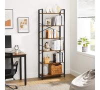 VASAGLE 6-Tier Industrial Bookcase Shelving Unit Office Study Bedroom in Brown VASAGLE Brown