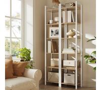 VASAGLE 6-Tier Industrial Bookshelf Shelving Unit Office Study Storage in Natural VASAGLE Natural