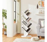 VASAGLE 8 Tier Tree Bookshelf, Floor Standing Bookcase with Shelves LBC11WTV1