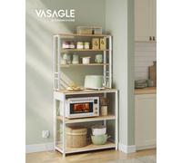 Vasagle Baker's Rack With Power Outlet, Coffee Bar For Kitchen With Storage, 6-Tier Kitchen Shelves With 6 Hooks
