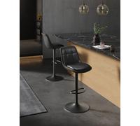 Vasagle Bar Stools Set Of 2, Height Adjustable Swivel Kitchen Stools, Quilt, Synthetic Leather Bar Chairs With Back And Footrest