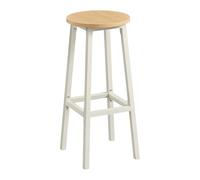 VASAGLE Bar Stools Set of 2, Kitchen Stools, Bar Chairs with Metal Frame and Footrest, Easy to Assemble, 74 cm High, for Kitchen, Living Room, Dining Room, Golen Oak and White LBC132Y01
