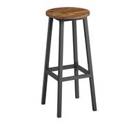 Bar Stools Set of 2, Rustic Brown + Black