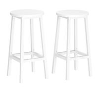 VASAGLE Bar Stools Set of 2, Round Metal Kitchen Stools | Small Stools to Sit On, 32 x 32 x 64 cm, 150 kg Load, Space-Saving, Cloud White, BARNET Collection LBC032WB01
