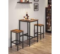 Vasagle Bar Table And Chairs Set, Square Bar Table,space Saving For Kitchen Breakfast, Living Room, Party Room