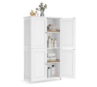 Vasagle Bathroom Cabinet, Shaker Storage Cabinet With 2 Adjustable Shelves, 4 Doors, Tall Freestanding Unit